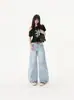 Jeans de Pierna Ancha de Color Claro para Mujer 2026 Primavera Nuevos Vintage Lavados de Cintura Alta Sueltos Adelgazantes Caída Recta