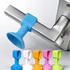 Tapón de Puerta de Silicona Sin Agujeros Manija de Puerta de Baño Detrás de la Puerta Bloqueador de Puerta de Inodoro Multifuncional Ventosa Succión a la Pared