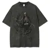 [Transfronterizo 230g] Camiseta Estampada para Hombre con Gráfico de Calavera Camiseta Casual Street Wear Algodón Top para Hombre