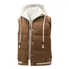 Colete Masculino Estilo Americano Transfronteiriço Colete com Capuz Masculino Moda Casual Roupa Externa Colete Jaqueta Falso de Duas Peças Top