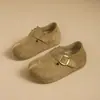 Sapatos Birkenstock de sola grossa para aumentar a altura, cobertura total para mulheres, novos modelos de outono de 2026, sapatos slip-on versáteis vintage para combinar com saias
