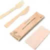 Ventas Directas de Fábrica Cucharas Desechables Cubiertos de Madera Vajilla Biodegradable Cucharas Pequeñas para Helado Yogurt Comida China y Occidental Pasta