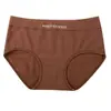 Calzones simples sin costuras para mujer, color liso, entrepierna antibacteriana sin costuras, transpirables, de cintura media, amigables con la piel, cómodos, calzones para mujer