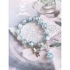 Pulsera Lunar Gris Ojo de Gato Imitación para Mujer, Colgante de Campana Simple, Regalo de Cumpleaños para Mejor Amiga, Estilo Ins de Vidrio