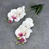 Flores Falsas Simuladas de Phalaenopsis de 2 Púas y 12 Cabezas Tacto Pu Decoración del Hogar Decoración de Bodas Accesorios Adornos de Orquídea Venta al por Mayor