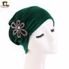 Accesorios hechos a mano gorro turbante de franela gorro pullover de terciopelo gorro de quimioterapia sombrero étnico JDT-238H