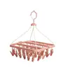 Percha plegable para colgar, 32 pinzas, multifuncional, resistente al viento, para calcetines, de plástico, para el hogar