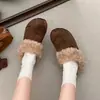 Persona Perezosa Paso Único Slip-On Turbante Medias Zapatos para Mujer Ropa de Exterior 2026 Invierno Nuevo Zapatos de Suela Gruesa con Piel Sintética Birken Zapatos de Algodón