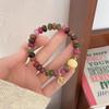 Super hada artístico retro estilo étnico cuentas de rueda pulsera de jade de colores pulsera de gato de la suerte carácter fu pulsera de amigas