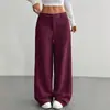 Comercio Exterior Europeo y Americano Amazon Transfronterizo Ropa Casual para Mujer con Bolsillos Delanteros y Traseros Holgados Color Sólido Bolsillos Pantalones de Pierna Ancha Largos Casual