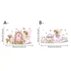 Decoración para el Hogar Adhesivos Electrostáticos sin Adhesivo para Vidrio Serie Estilo Floral Girasol Océano Pegatinas para Ventana Translúcidas sin Residuos