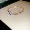 Pulseira Redonda Aberta de Camada Dupla com Contas de Pérola Estilo Palácio Francês Pulseira Exquisita Joias de Luxo Leve Nicho