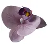 Flor de Falenopsis Individual Simulada 3D de Alta Gama PU Dorado Púrpura DIY Accesorios para Pared de Flores de una Sola Cabeza Material Floral Flor Artificial