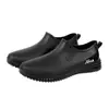 Botas de Lluvia de Corte Bajo, Zapatos de Goma Slip-On de Moda para Hombre, Zapatos Planos de Suela para Primavera y Otoño, Antideslizantes para Cocina y Agua, Zapatos de Trabajo para Chef, Botas de Lluvia para Hombre