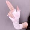 Mangas Protectoras Solares de Verano de Manga Larga Finas para Mujer Transpirables para Conducir Guantes sin Dedos Elegantes de Encaje