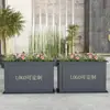 Jardineras de Acero Inoxidable para Exteriores, Macetas del Departamento de Ventas, Soportes de Hierro Forjado para Flores de Exterior, Camas de Flores para Calles Comerciales Personalizables, Canaletas de Flores Terminadas