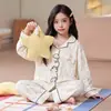 Pijama infantil para primavera y otoño, de manga larga, 100% algodón, para niños mayores y niñas pequeñas, nuevo 2026, ropa de casa de dibujos animados dulce para niñas
