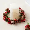 Mini Guirlanda de Natal Decoração Anel para Vela de Hotel Anel de Guardanapo Arranjo de Decoração de Natal Guirlanda Criativa de Espigas de Trigo