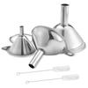 Embudo de acero inoxidable Spot Direct, mini embudo de tres piezas para fugas de aceite y vino, dispensador de líquido integrado