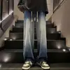 Primavera e Outono Retro Jeans Homens Retos Soltos Moda Marca Perna Larga Estilo Americano High Street All-Match Casual Calças Longas para Meninos