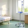 Suporte Telescópico para Bomba de Infusão de Chão Tipo B com Disco para Bomba de Fio Superior com Fixação por Parafuso em Aço Inoxidável