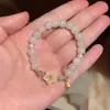 Pulsera de Candado de Paz Mismo Estilo que la Celebridad de Internet para Mujer, Cuentas de Transferencia Ruyi, Calcedonia de Imitación, Pulsera de Jadeíta de Imitación, Nuevo Estilo Chino Regalo para Niñas