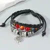 Pulseira de Liga de Metal Criativa e Personalizada para Decoração de Árvore de Natal, Pulseira Simples de Couro com Contas, Joia Quente Vendida Transfronteiriça