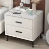 Mesa de cabeceira em laje de rocha, armário de armazenamento para quarto, madeira maciça, estilo minimalista moderno, luxo leve, pequeno armário de cabeceira para armazenamento