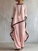 Conjunto de dos piezas de top irregular con bloques de color estilo europeo y americano y pantalones de pierna ancha, ropa de mujer de comercio exterior transfronterizo, en stock para otoño