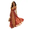 Vestido de tirantes estilo étnico para mujer, atuendo de verano para viajar por las praderas de Xinjiang, vestido largo de vacaciones, vestido maxi fluido