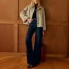 Amazon Tallas Grandes Comercio Exterior Transfronterizo Ropa de Mujer Chaqueta Estilo Europeo y Americano con Forro de Cuadros para Primavera y Otoño, Adecuada para Tallas Pequeñas