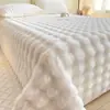 Estilo Ins lençol de pelúcia de coelho classe A peça única inverno com veludo extra espessado capa de cama capa de edredom de veludo de leite cobertor de pelúcia para uma pessoa