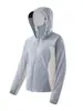 Chaqueta de sol con capucha estilo montaña para mujer, ropa para exteriores de secado rápido, cortavientos y protección UV, chaqueta ligera y transpirable para la piel