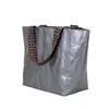 Bolso de Hombro Tejido de Pe Gris, Bolso de Compras Resistente al Desgaste e Impermeable de Piel de Serpiente, Bolso de Mano Tejido Multifuncional
