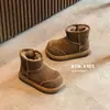 Sapatos Infantis Big Potato 2026 Inverno Novo Estilo Botas Infantis Retro Versátil Fosco Couro Genuíno Meninos Meninas Botas de Neve