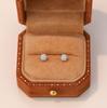 Pendientes clásicos de plata de ley S925 con circonita de 1 quilate y seis garras para mujer. Pendientes de plata con moissanita y circonita de 0,5 quilate a juego.