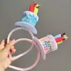 Remate Fiesta Dulce Corazón~ Sombrero de Pastel de Cereza Pinza para el Cabello de Encaje Foto de Cumpleaños de Niñas Aro para el Cabello Creativo Lindo