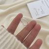 Anillos Planos Apilables para Mujer, Elegantes y Versátiles, Anillos Abiertos de Cadena de Plata S925, Joyería de Moda Estilo Ins