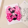 Acessórios de Cabelo Infantis Mais Vendidos no Exterior Conjunto de Acessórios de Cabelo Mickey Mouse Presilhas de Cabelo Infantis Laço Rosa de Bolinhas Presilhas de Cabelo de Desenho Animado