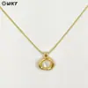 Wt-N1496 Pequeño y Exquisito Gema de Color Turquesa Jade Rojo y Chapado en Oro de 18K Cadena de 18 pulgadas Collar Suéter