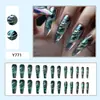 Nuevas Uñas Postizas Portátiles Estilo Dragón Chino Transfronterizas Pegatinas para Uñas con Patrón de Dragón en Relieve Láser 3D 24 Piezas de Uñas
