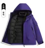 Forro de plumón de algodón Chaqueta Exterior Tres en Uno Ropa de Abrigo para Mujer Traje de Montañismo para Hombre Cortavientos Impermeable con Capucha 26 Nuevo Estilo