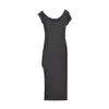 25102-26 Vestido Sexy Ajustado Estilo Primavera para Chicas Atrevidas que Resalta la Figura con Escote Pronunciado, Diseño de un Hombro y Abertura Alta