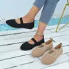 Zapatos Casuales Planos de Punto Huecos sin Cordones Redondos para Mujer, Talla Grande, Moda Casual, Zapatos Planos Individuales