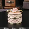 Nova Caixa de Joias com Esmalte Colorido Artesanato em Liga Leve Luxo Moda Caixa de Flor Rosa Caixa de Armazenamento de Anel