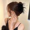 K-Style de Clip de Pluma Estilo Ins Clip para el Cabello de Alta Gama Clip de Avestruz para el Cabello de Mujer Parte Posterior de la Cabeza Clip de Tiburón de Felpa Clip para el Cabello