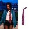 Corbata a Rayas Estilo Rosa Versión Coreana Nueva Retro Vintage Hecha a Mano Casual Versátil Bufanda para Mujer