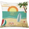 Novedades Primavera y Verano Productos para el Hogar Transfronterizos Funda de Almohada de Lino con Hojas Funda de Almohada Caliente de Amazon Funda de Almohada Lumbar Venta al por Mayor