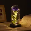 Adorno de escritorio con cúpula de cristal de flor eterna transfronterizo, soporte de exhibición acrílico de rosas multicolores, regalo de cumpleaños para amigos