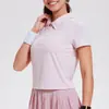 Traje Deportivo Transfronterizo para Mujer, de Manga Corta, Ligero, Transpirable, Polo Ajustado, Falda de Tenis Adelgazante para Fitness